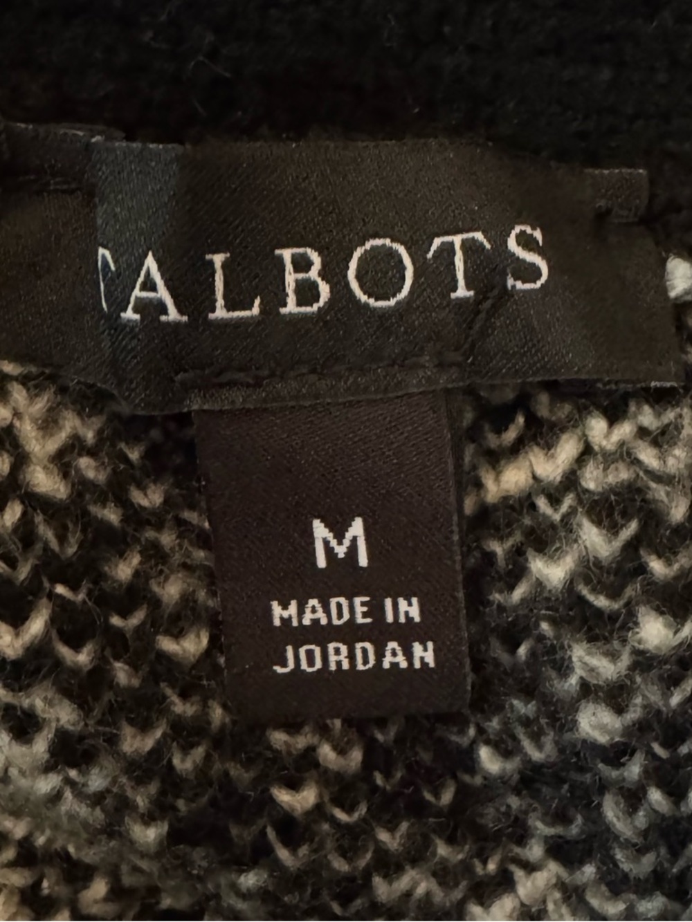 Talbots Black and White Houndstooth Button-Front Cardigan - Picture 5 of 10